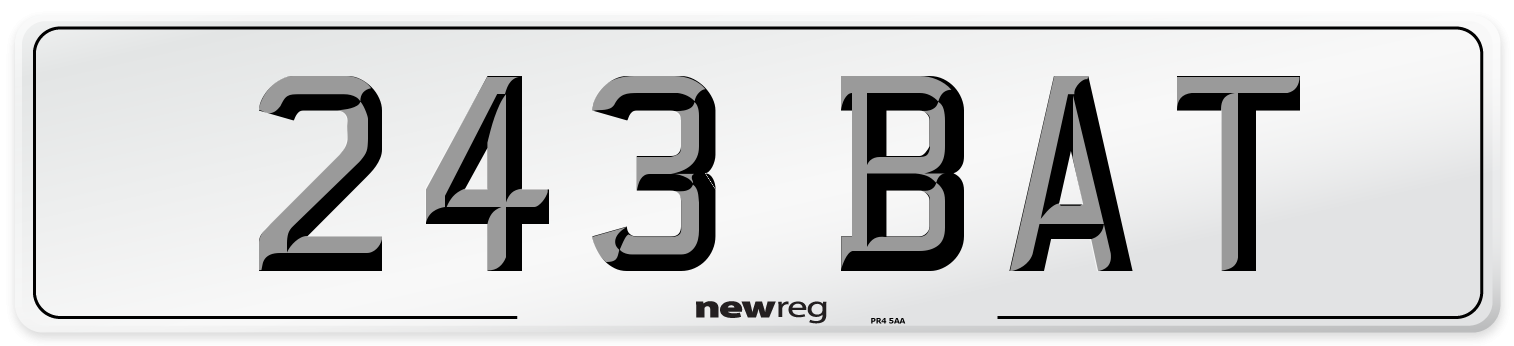 243 BAT Number Plate from New Reg